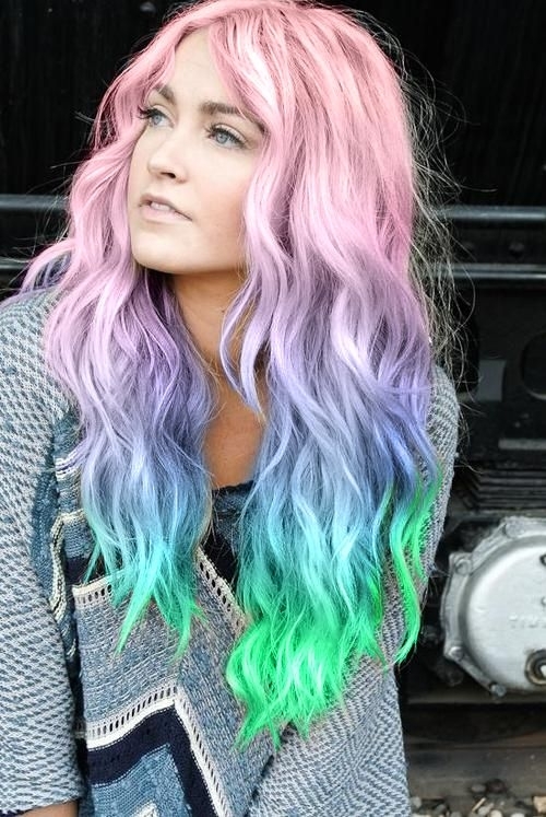 ombre hair tumblr pink and purple